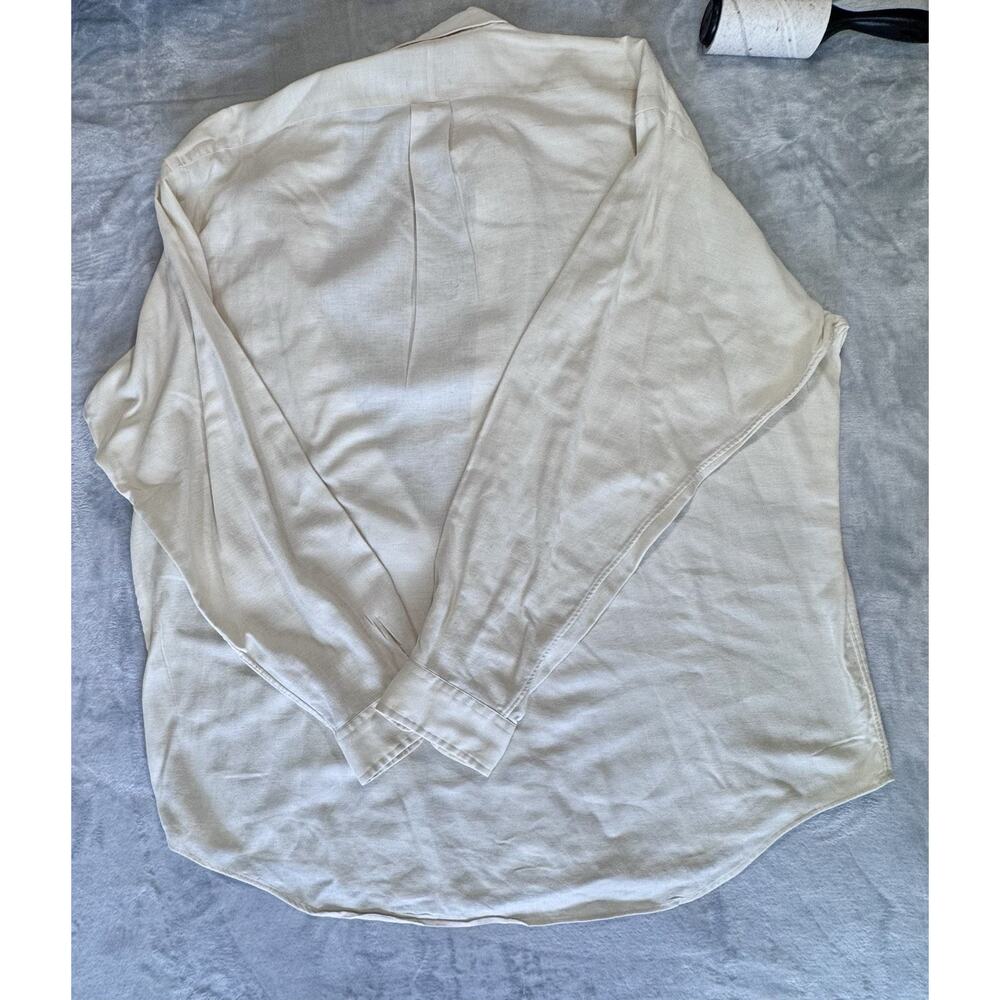 Ralph Lauren Mens XL Blake Button Down Shirt Cream Cotton Linen Relaxed Fit - Picture 11 of 14